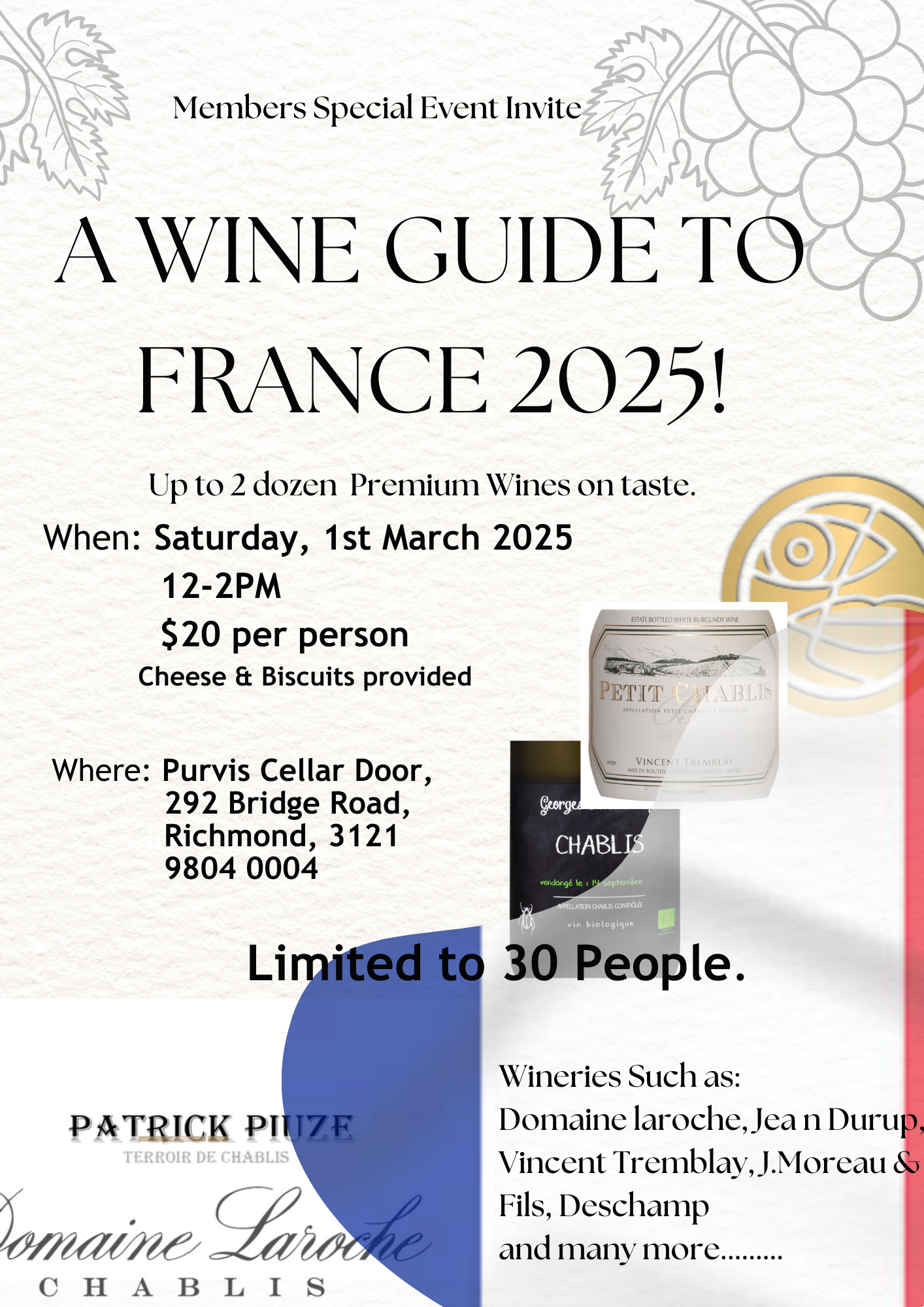 Event Booking - A Wine Guide to France 2025